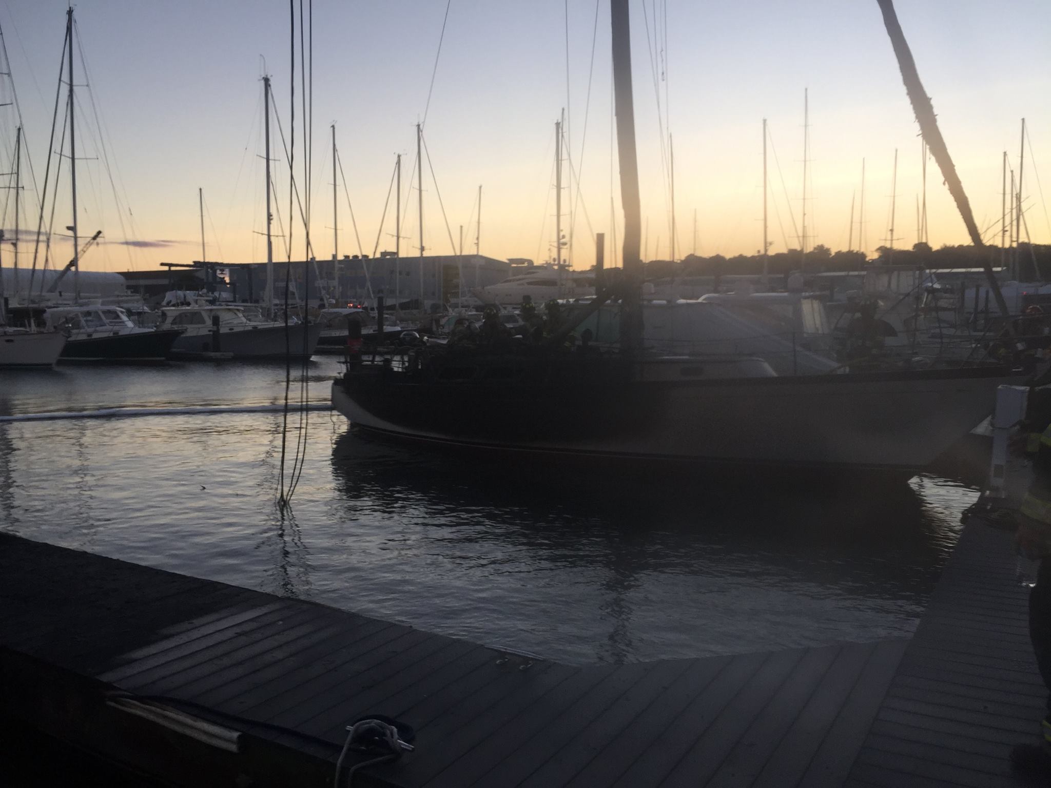 UPDATE Sailboat Fire at Hinckley Marina on Monday Morning What's Up Newp