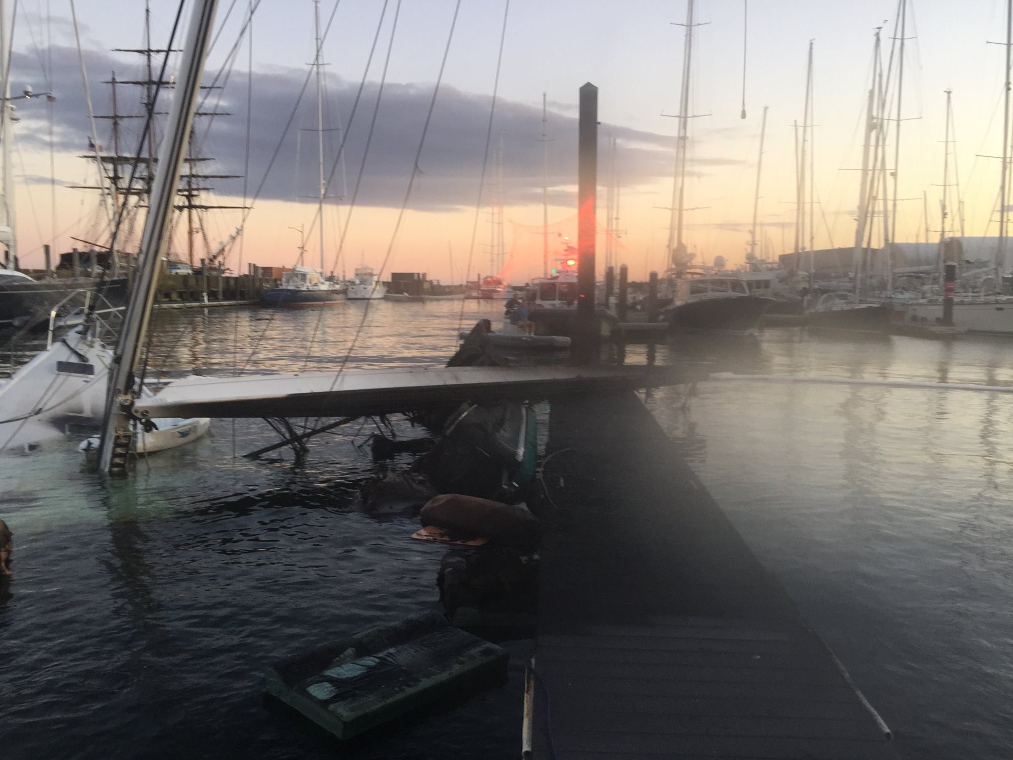 UPDATE Sailboat Fire at Hinckley Marina on Monday Morning What's Up Newp