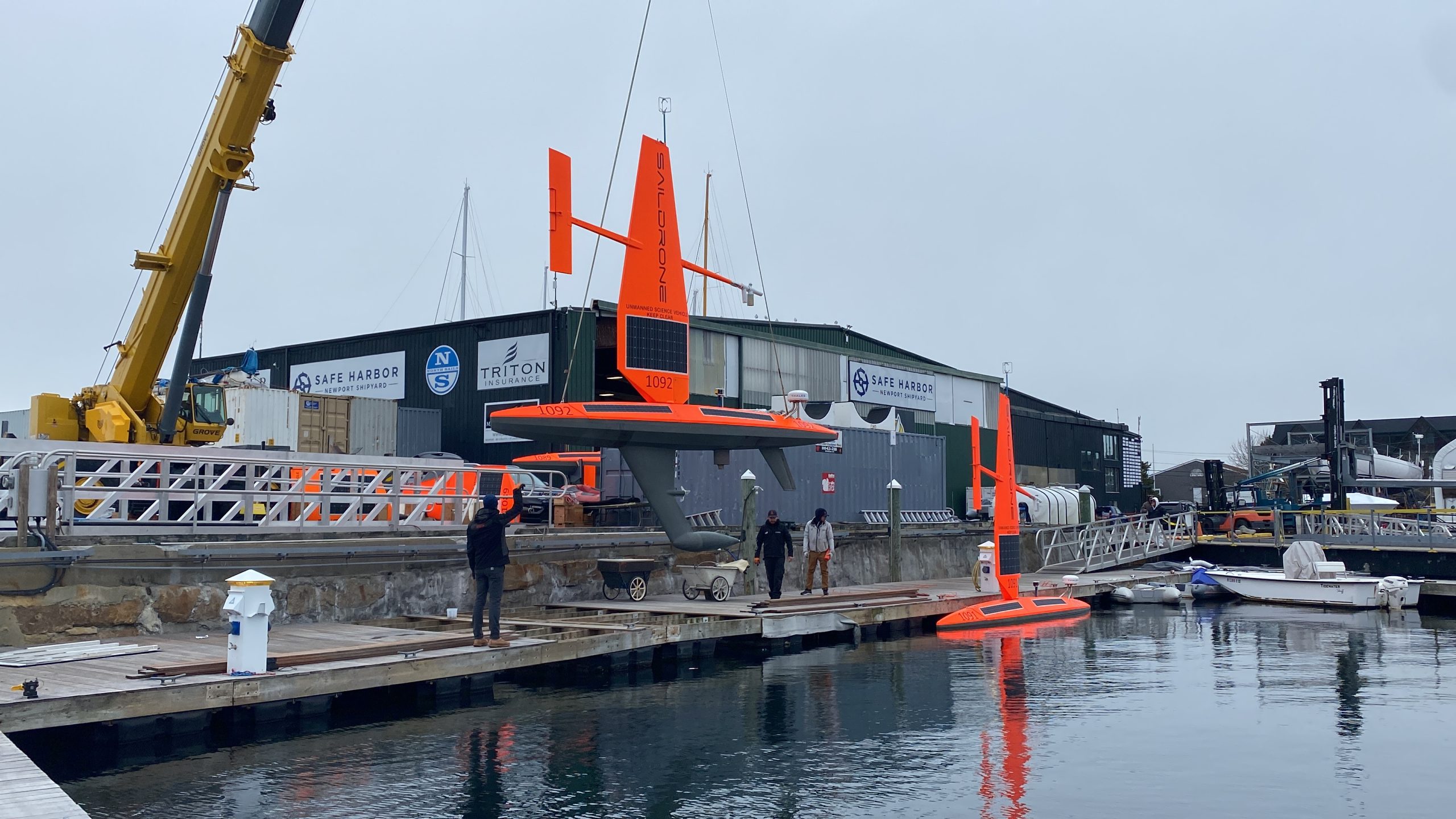Three ocean drones launched from Newport; will spend six months