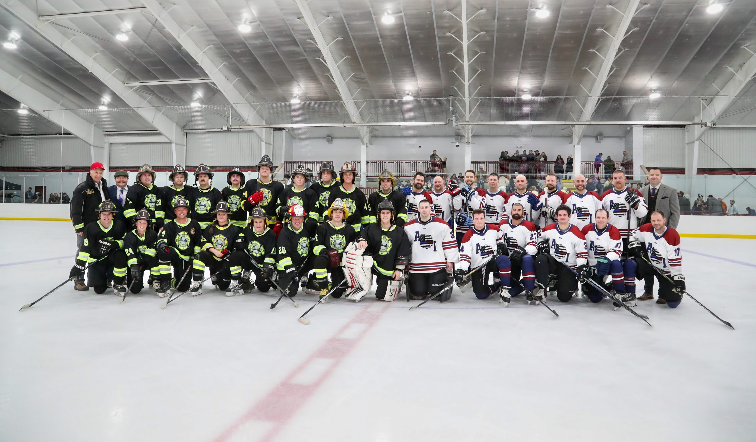 Police outskate Firefighters in Guns N' Hoses Hockey Game, rally for local boy