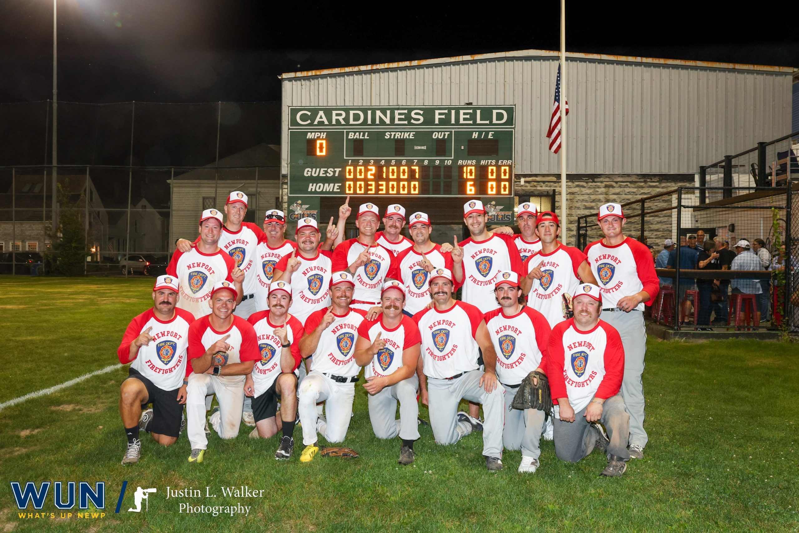 Newport Fire rallies for 7 runs in the seventh to beat police 10-6 at Cardines